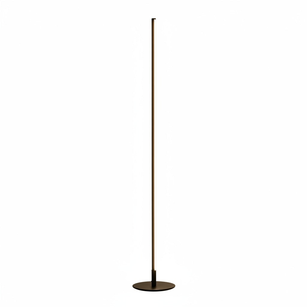Vloerlamp Minimalistisch met Verticale LED Strip en Ronde Voet