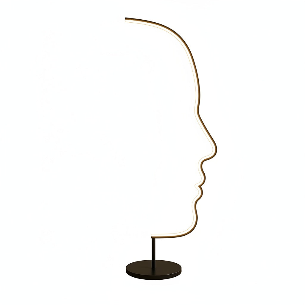 Vloerlamp Modern met Gezicht Silhouet en Geïntegreerde LED