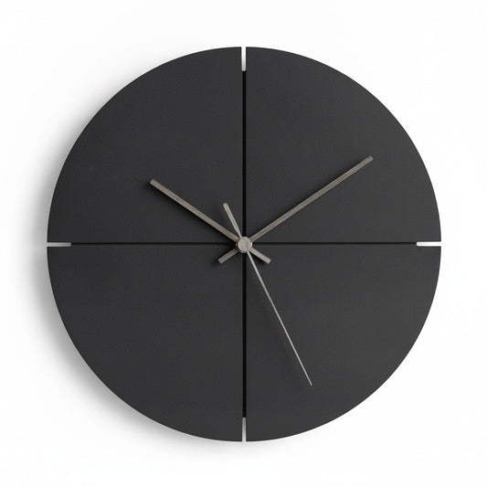 Wandklok Minimalistisch Rond met Stille Quartz en Kruisnaad Design