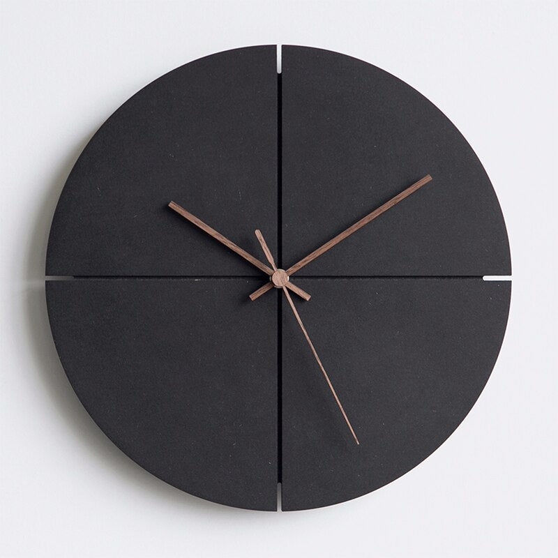 Wandklok Minimalistisch Rond met Stille Quartz en Kruisnaad Design