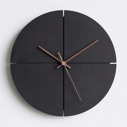 Wandklok Minimalistisch Rond met Stille Quartz en Kruisnaad Design
