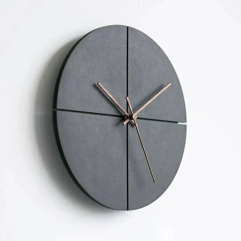 Wandklok Minimalistisch Rond met Stille Quartz en Kruisnaad Design