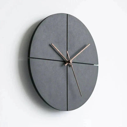 Wandklok Minimalistisch Rond met Stille Quartz en Kruisnaad Design