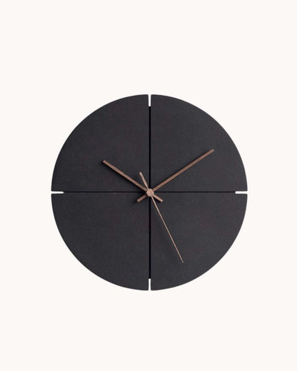 Wandklok Minimalistisch Rond met Stille Quartz en Kruisnaad Design