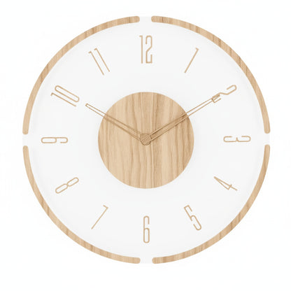 Wandklok Scandinavisch met Transparant Acryl Kader en Geruisloos Uurwerk