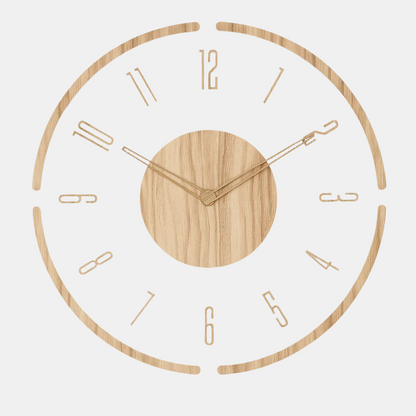 Wandklok Scandinavisch met Transparant Acryl Kader en Geruisloos Uurwerk