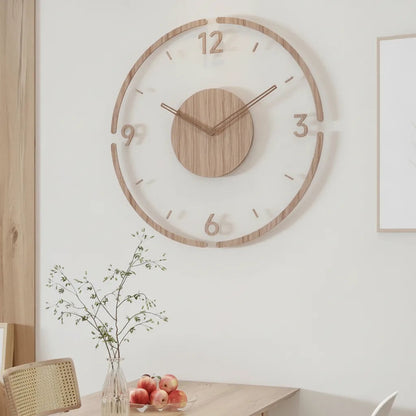 Wandklok Scandinavisch met Transparant Acryl Kader en Geruisloos Uurwerk