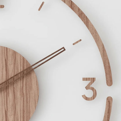 Wandklok Scandinavisch met Transparant Acryl Kader en Geruisloos Uurwerk