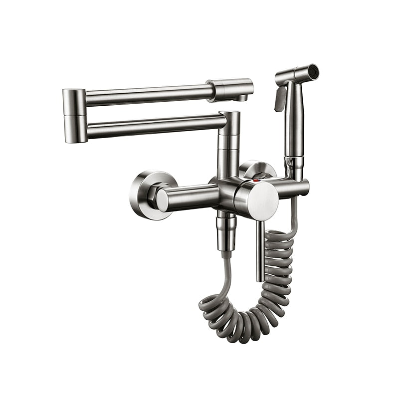 Wandkraan Keuken met Uittrekbare Sproeier en Draaibare Arm