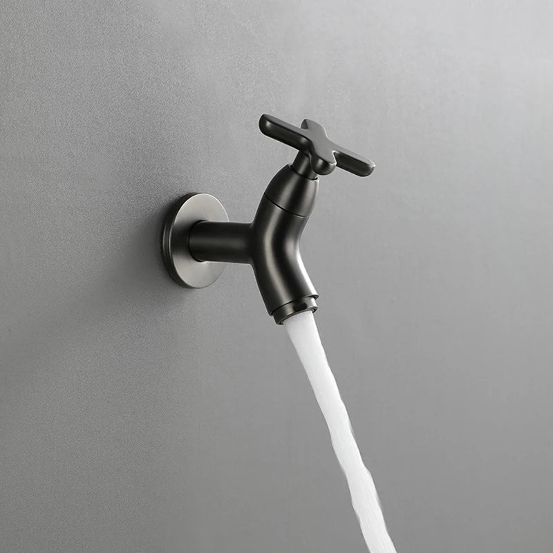 Wandkraan Koudwater met Kruisgreep en Wandmontage