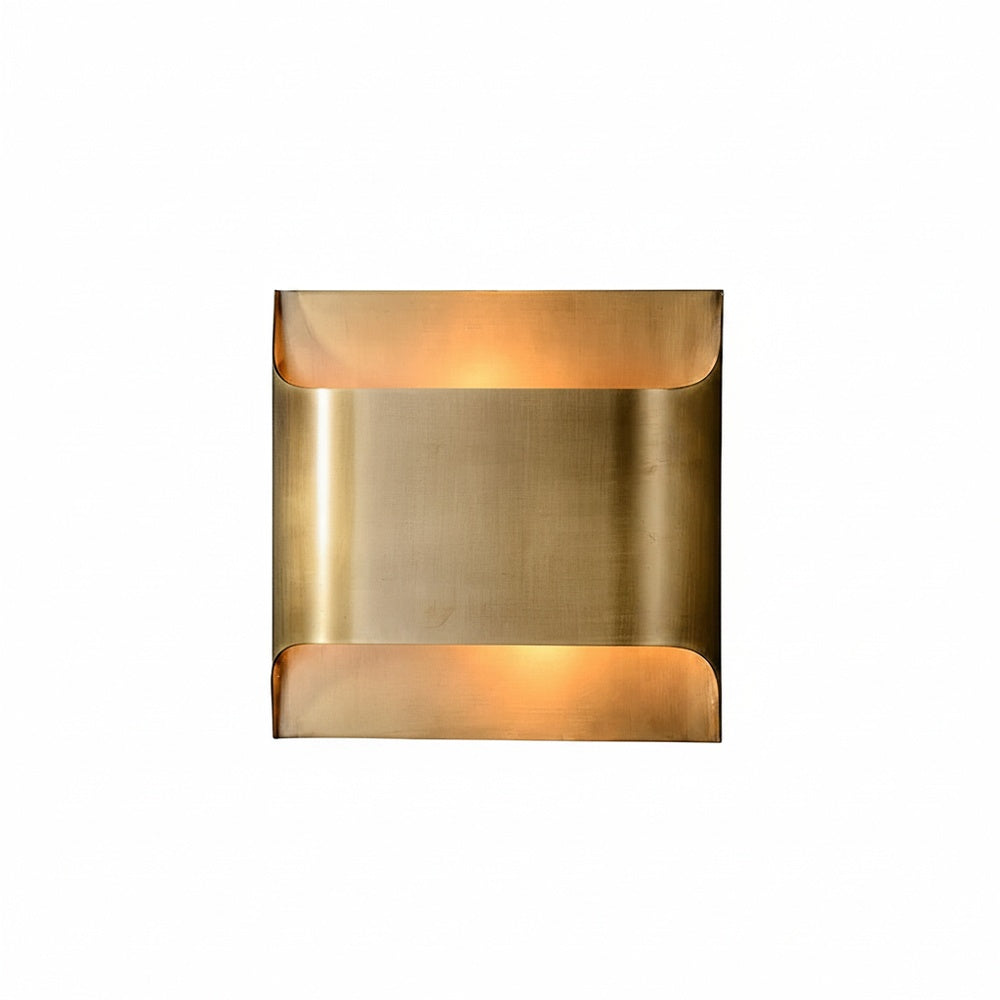 Wandlamp Art Deco met Gebogen Metalen Kap en Omhoog-Omlaag Lichteffect