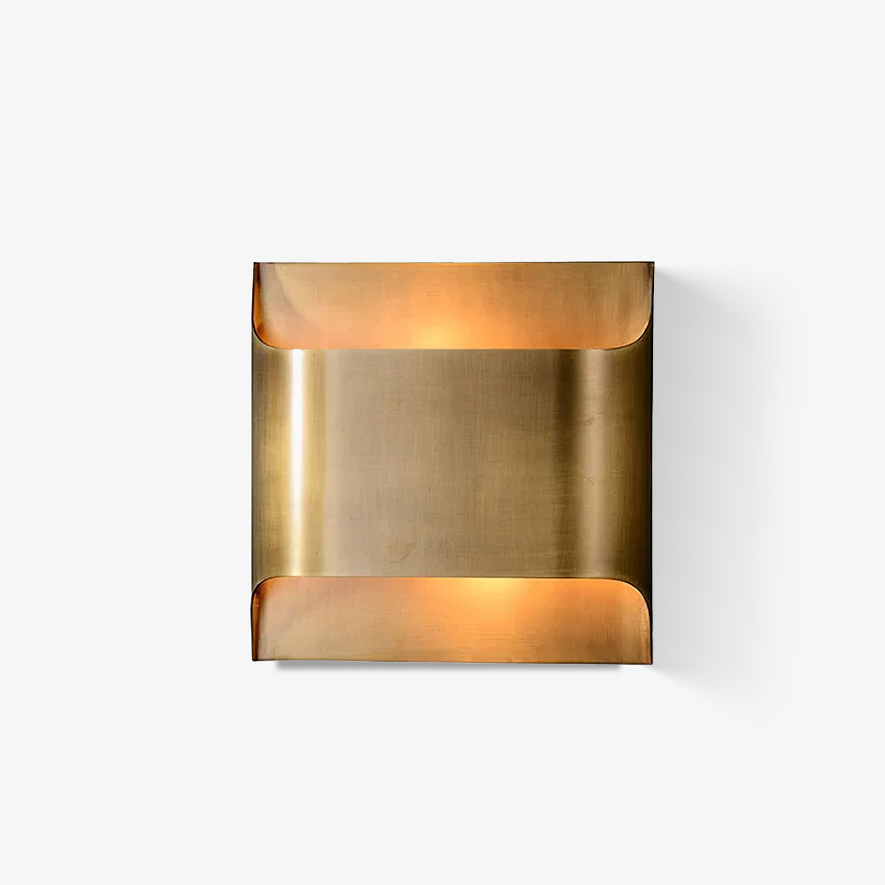 Wandlamp Art Deco met Gebogen Metalen Kap en Omhoog-Omlaag Lichteffect