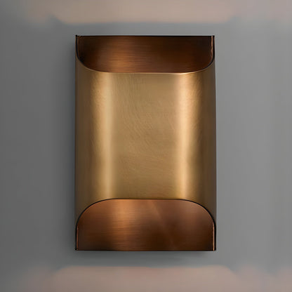Wandlamp Art Deco met Gebogen Metalen Kap en Omhoog-Omlaag Lichteffect