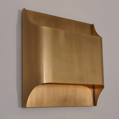 Wandlamp Art Deco met Gebogen Metalen Kap en Omhoog-Omlaag Lichteffect