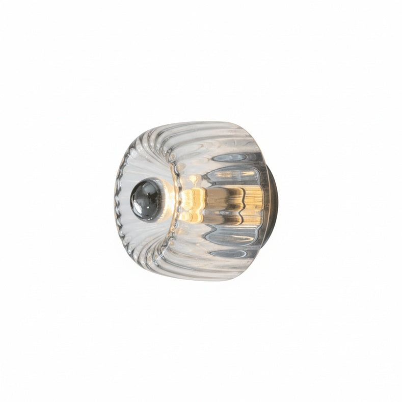 Wandlamp Art Deco met Gedraaid Glazen Bol en Zonnestraal Lichteffect