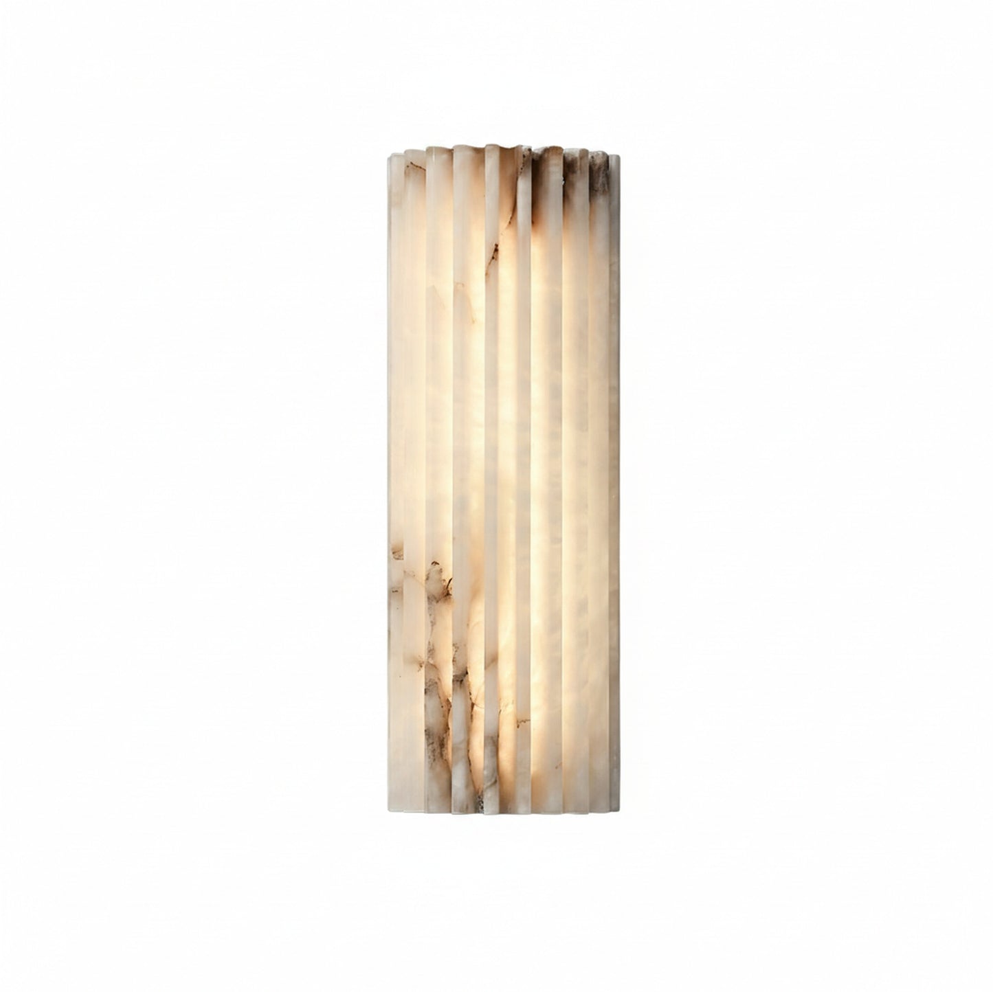 Wandlamp Art Deco met Geribbeld Alabasten Kap en Geïntegreerde LED