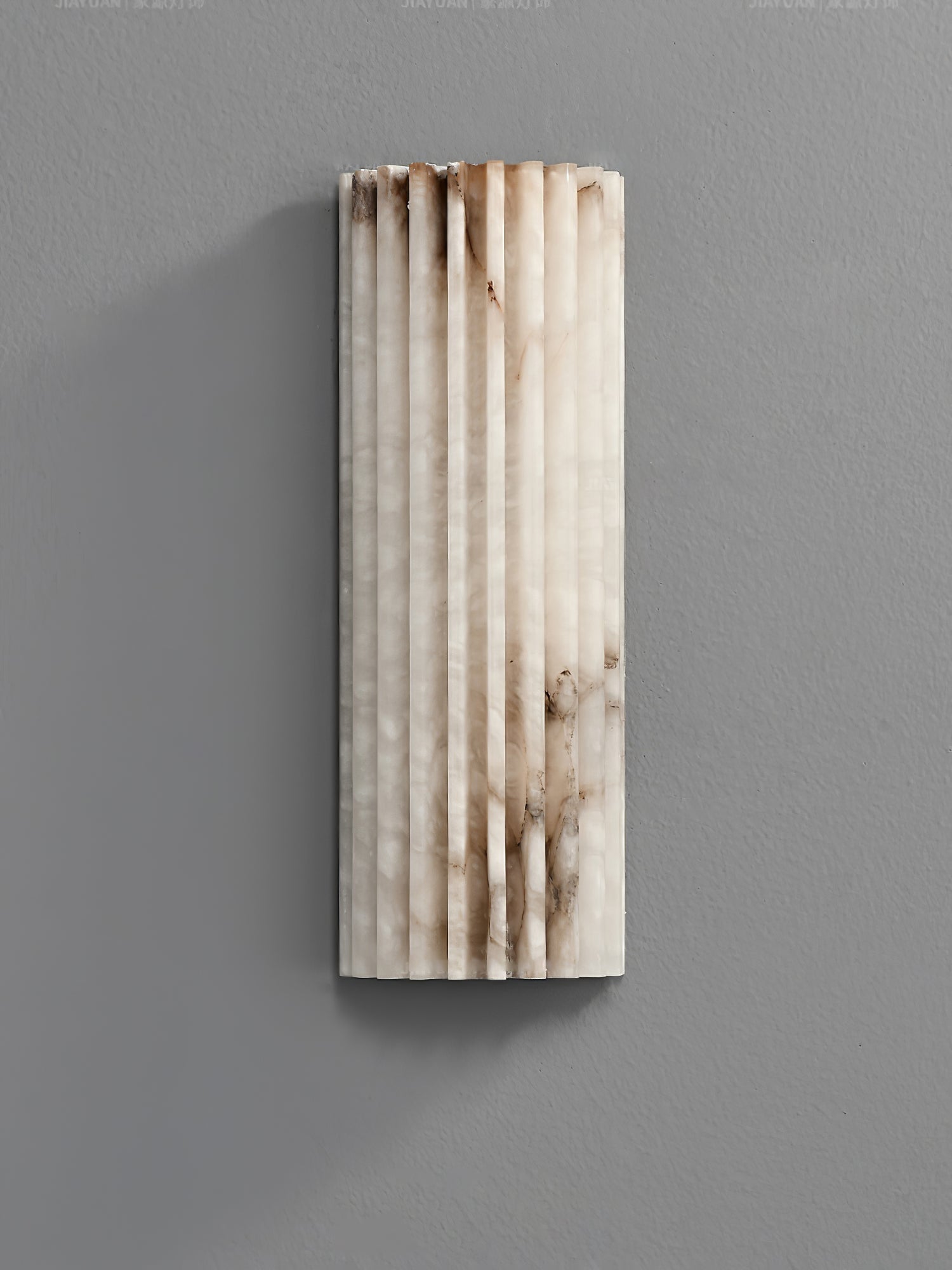 Wandlamp Art Deco met Geribbeld Alabasten Kap en Geïntegreerde LED
