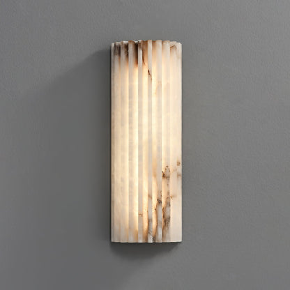 Wandlamp Art Deco met Geribbeld Alabasten Kap en Geïntegreerde LED