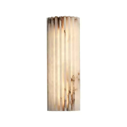 Wandlamp Art Deco met Geribbeld Alabasten Kap en Geïntegreerde LED
