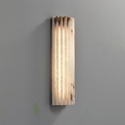 Wandlamp Art Deco met Geribbeld Alabasten Kap en Geïntegreerde LED