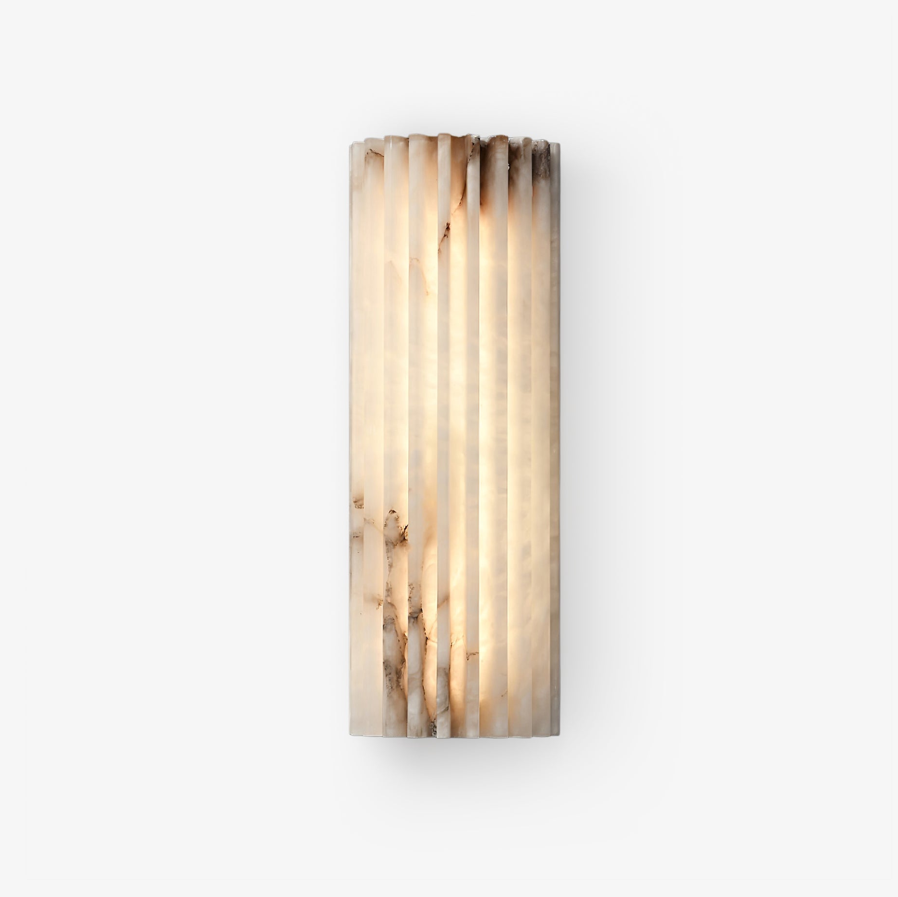 Wandlamp Art Deco met Geribbeld Alabasten Kap en Geïntegreerde LED
