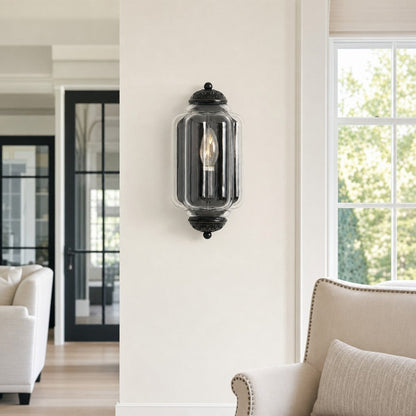 Wandlamp Art Deco met Geribbelde Glazen Kap en Sierlijk Messing Frame