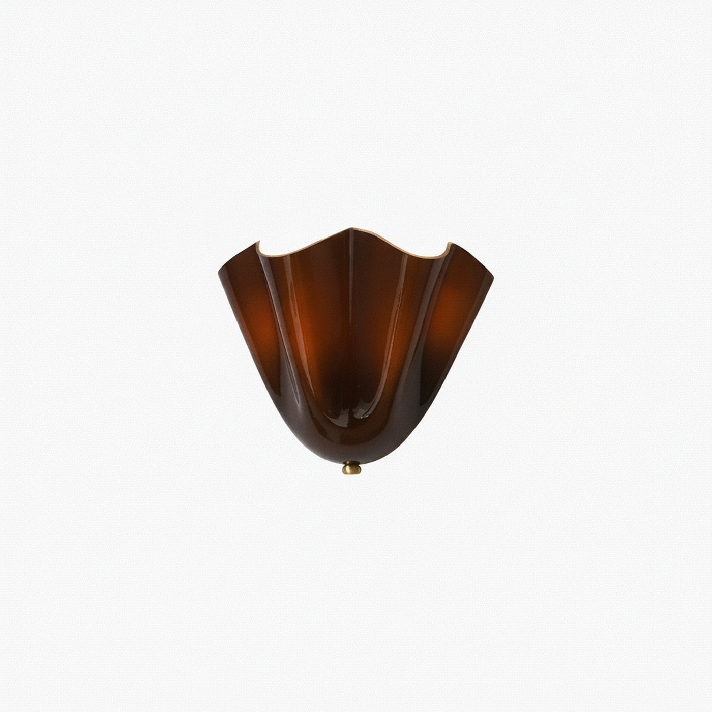 Wandlamp Art Deco met Golvende Glazen Kap in Schelpvorm