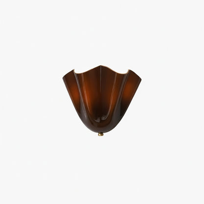 Wandlamp Art Deco met Golvende Glazen Kap in Schelpvorm
