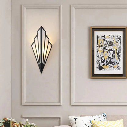 Wandlamp Art Deco met Ruitvorm en Gefrost Glas