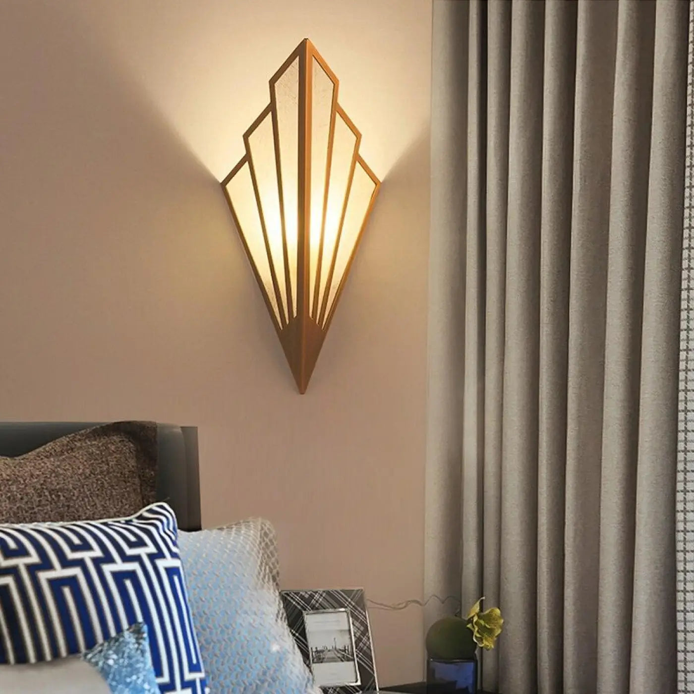 Wandlamp Art Deco met Ruitvorm en Gefrost Glas