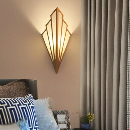 Wandlamp Art Deco met Ruitvorm en Gefrost Glas