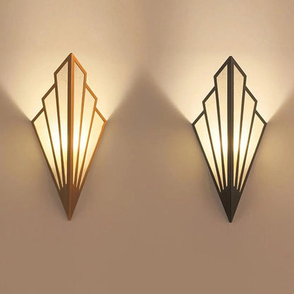 Wandlamp Art Deco met Ruitvorm en Gefrost Glas