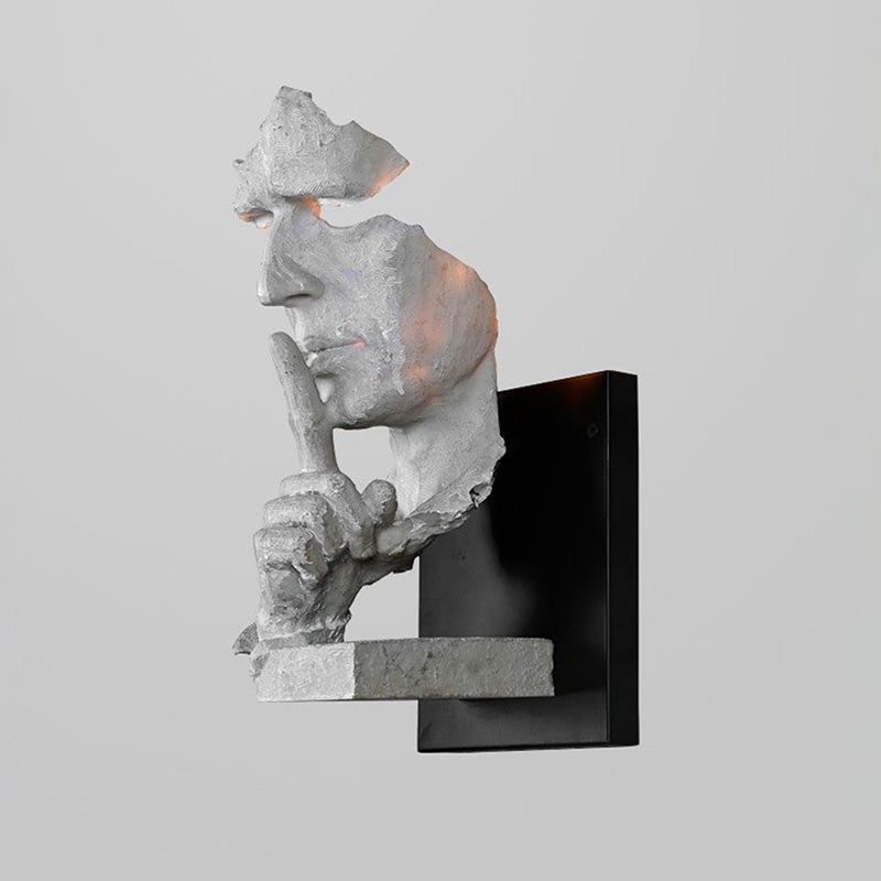 Wandlamp Art Deco met Sculptuur Figuur en Indirecte Verlichting
