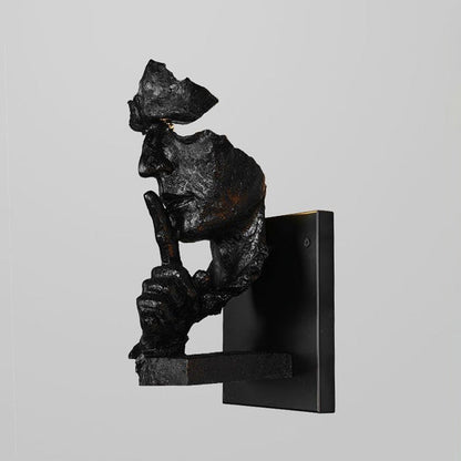Wandlamp Art Deco met Sculptuur Figuur en Indirecte Verlichting