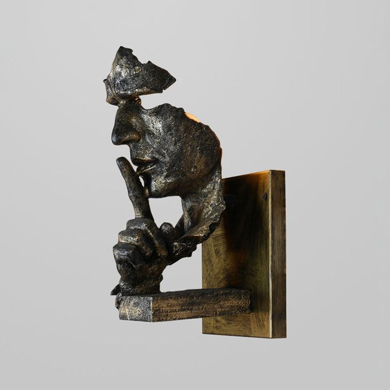 Wandlamp Art Deco met Sculptuur Figuur en Indirecte Verlichting