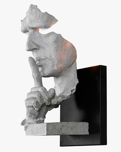 Wandlamp Art Deco met Sculptuur Figuur en Indirecte Verlichting
