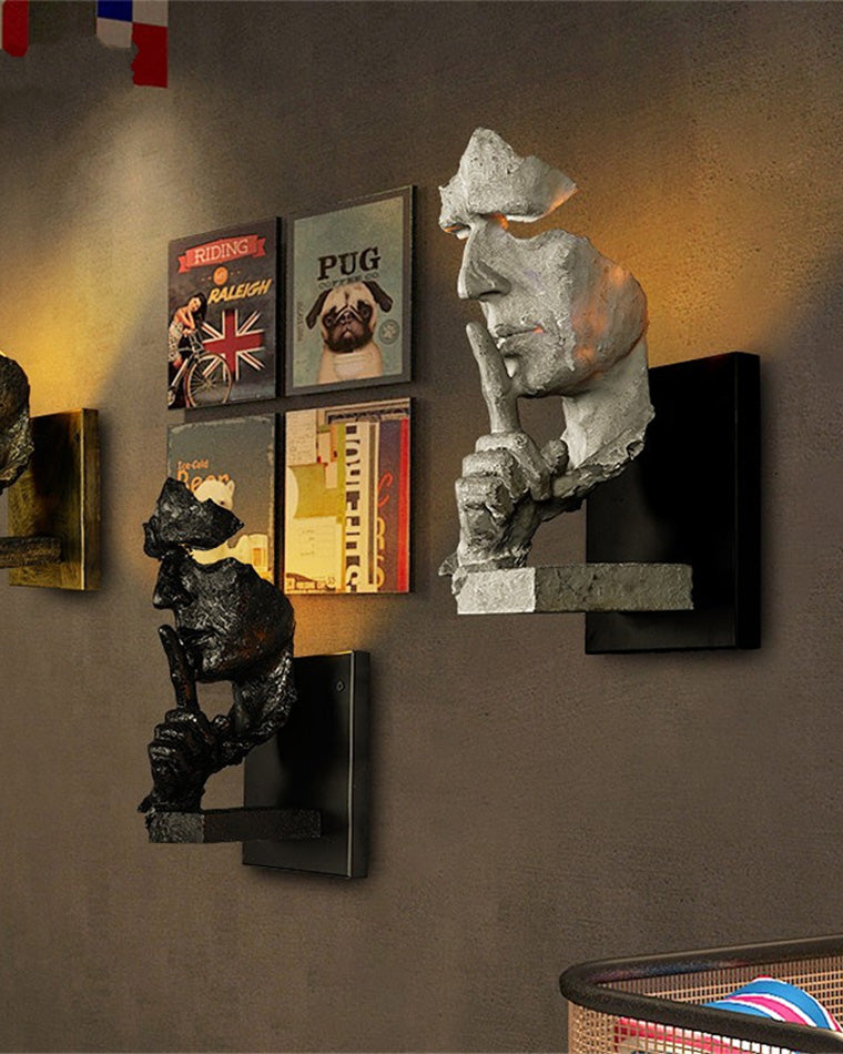 Wandlamp Art Deco met Sculptuur Figuur en Indirecte Verlichting