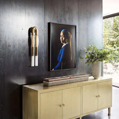 Wandlamp Boho met U-Boog en Glazen Buizen voor Twee Lichtpunten