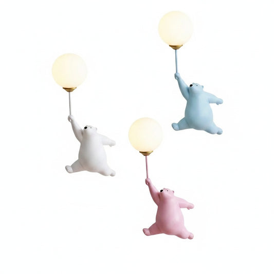 Wandlamp Kinderkamer met Beer en Ballon Figuur