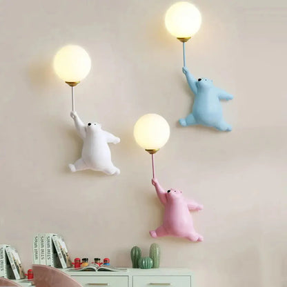 Wandlamp Kinderkamer met Beer en Ballon Figuur