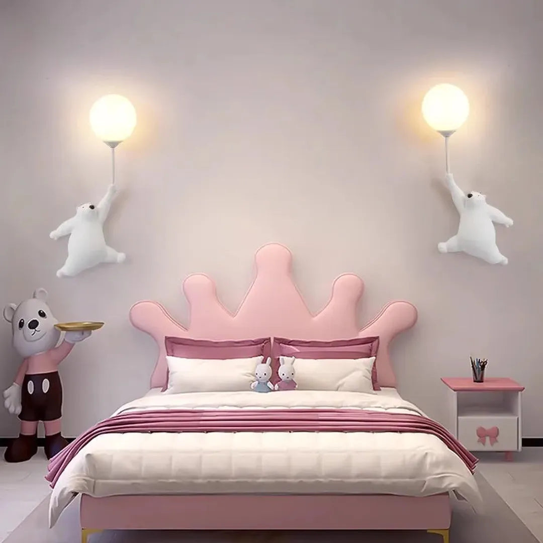 Wandlamp Kinderkamer met Beer en Ballon Figuur