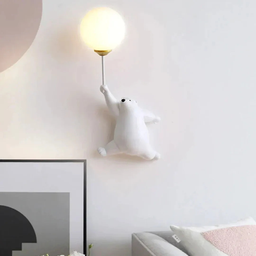 Wandlamp Kinderkamer met Beer en Ballon Figuur