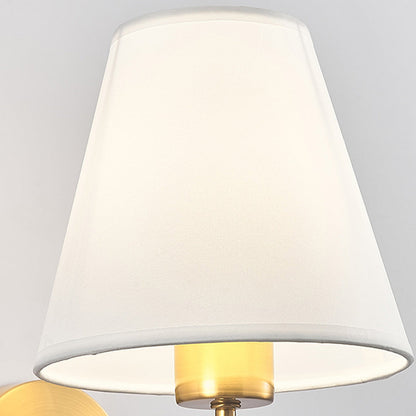 Wandlamp Klassiek met Stoffen Kap en Gouden Arm