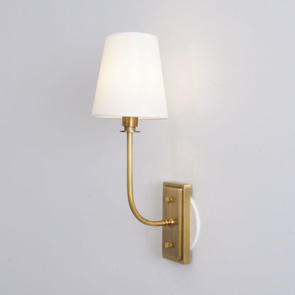 Wandlamp Klassiek met Stoffen Kap en Messing Arm