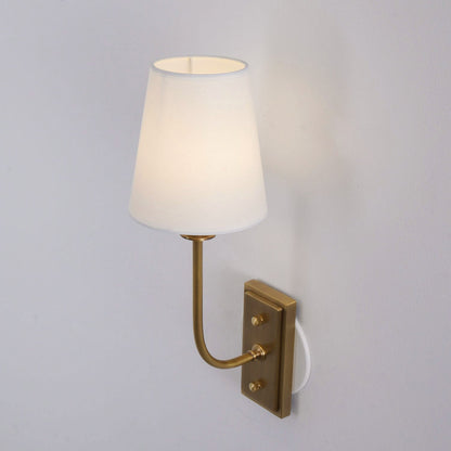 Wandlamp Klassiek met Stoffen Kap en Messing Arm