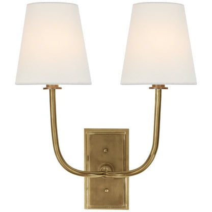 Wandlamp Klassiek met Stoffen Kap en Messing Arm