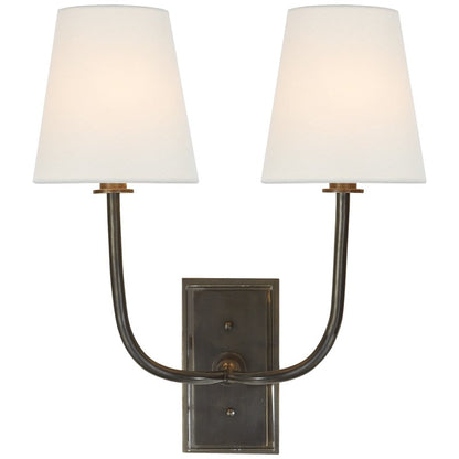Wandlamp Klassiek met Stoffen Kap en Messing Arm