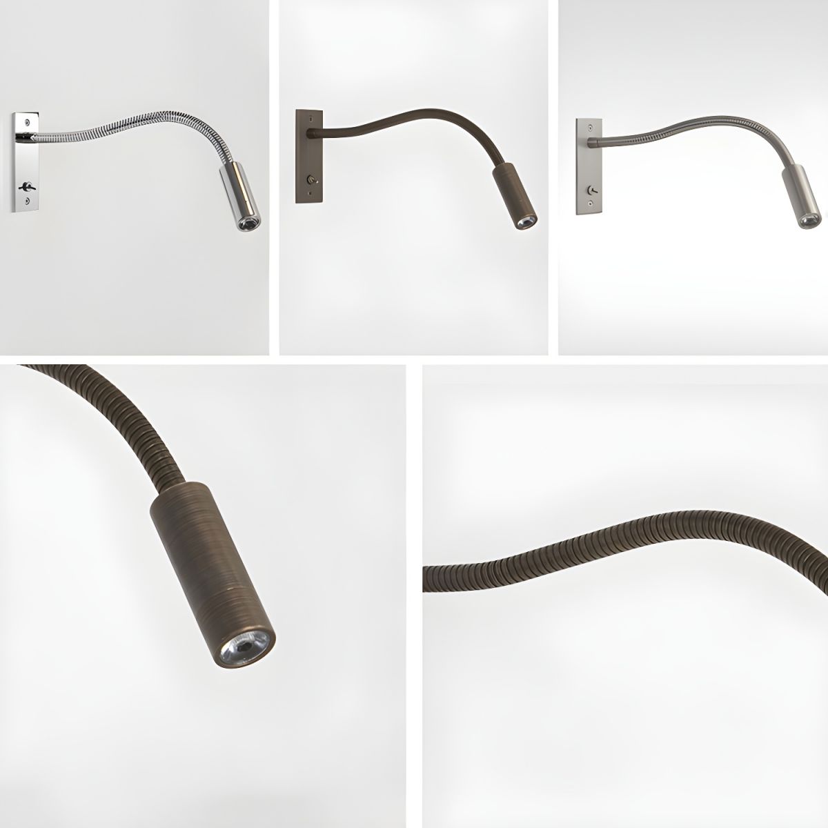 Wandlamp Leeslamp met Flexibele Gooseneck Arm en Geïntegreerde LED