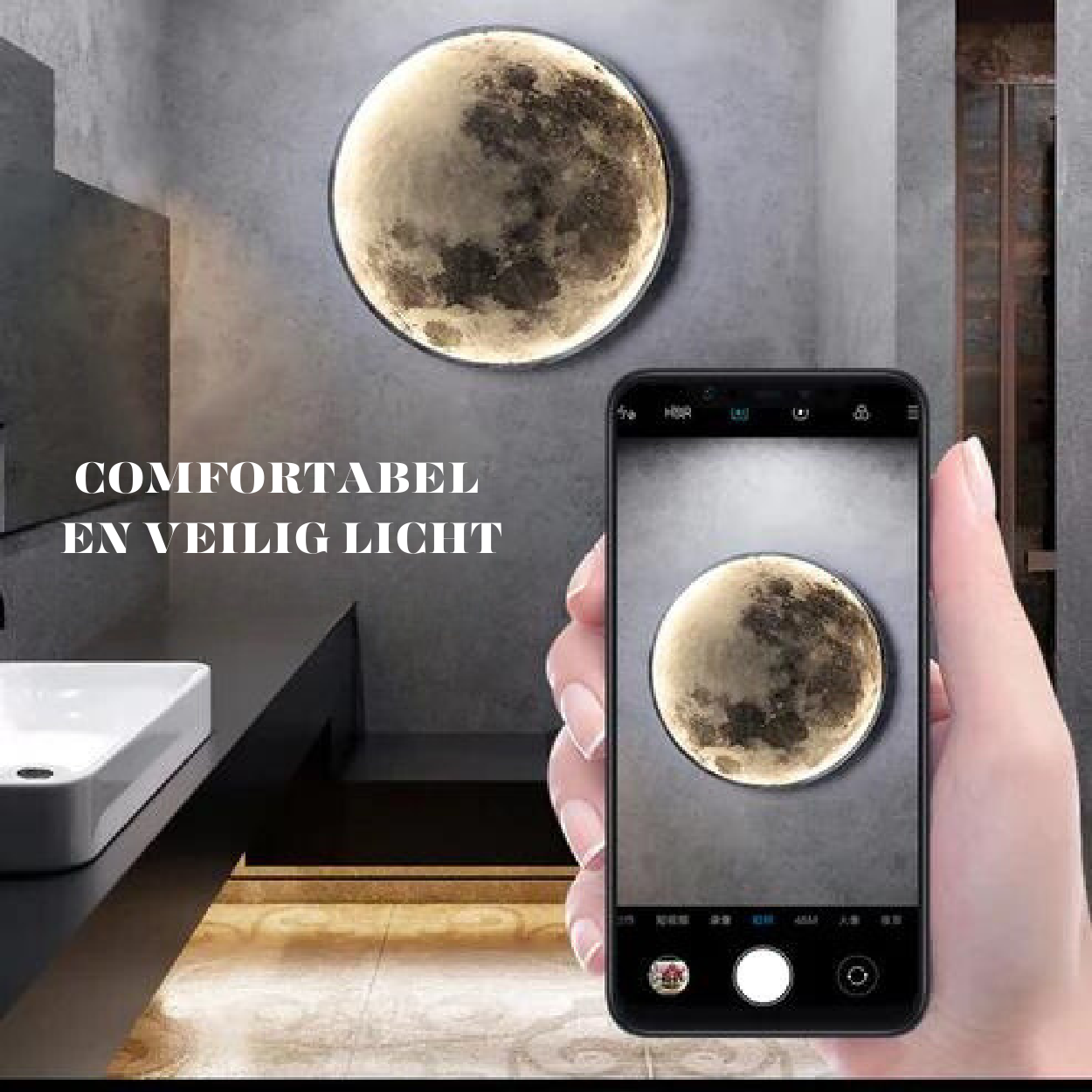 Wandlamp Maan Modern LED met Dimfunctie en App-bediening