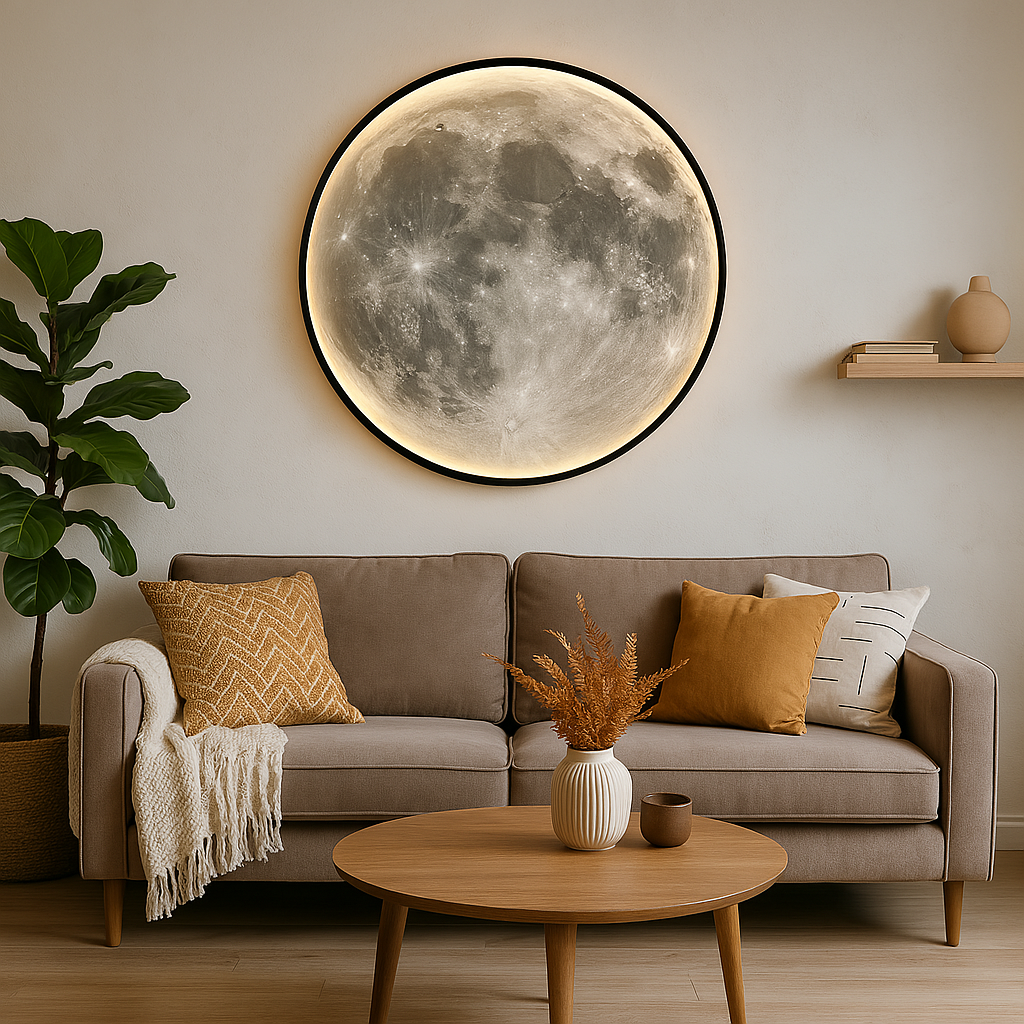 Wandlamp Maan Modern met Geïntegreerde LED en Realistische Maanstructuur